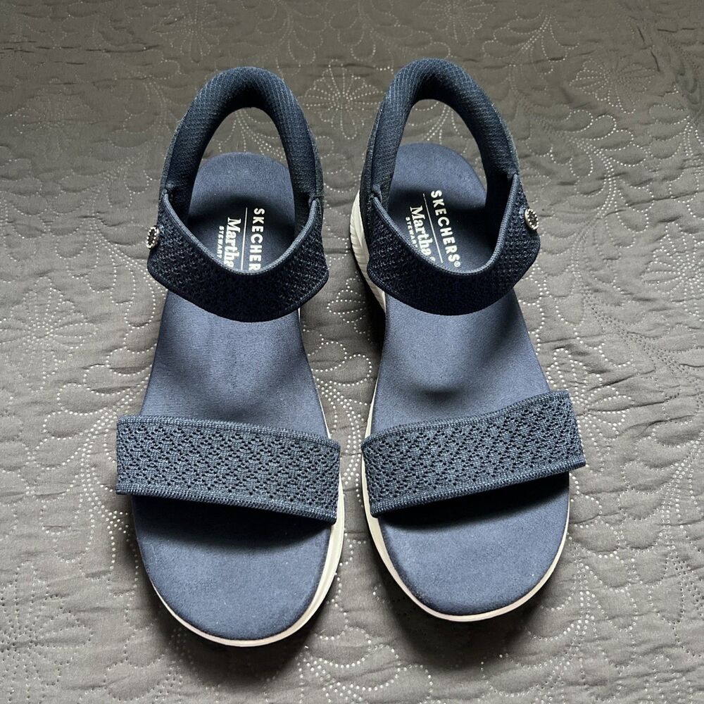 Skechers x Martha Stewart Ultra Flex 3.0 Slip-In Sandals Navy Blue SZ US9/UK6/39